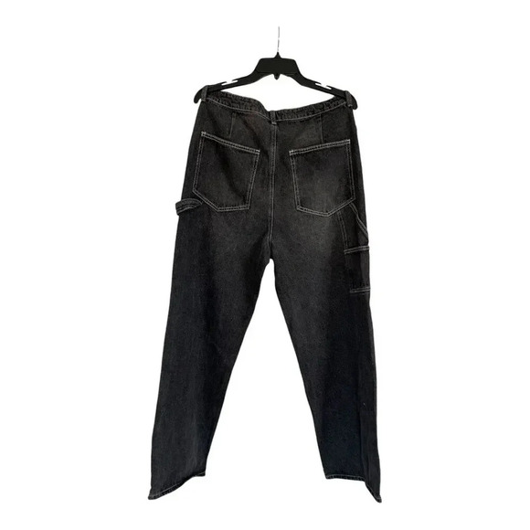 BP Black Contrast Stitch Wide Leg Carpenter Jeans 33 - Picture 3 of 5